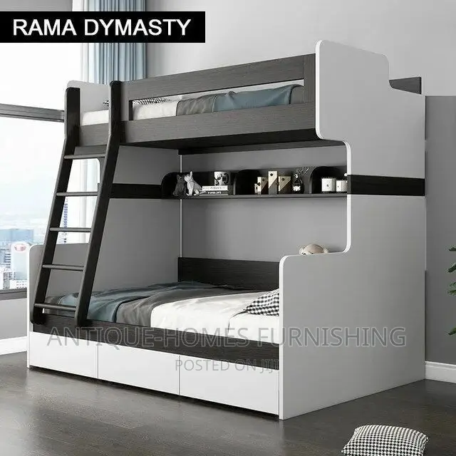 Kids Bunk Bed With Extra Drawer and Open Shelf