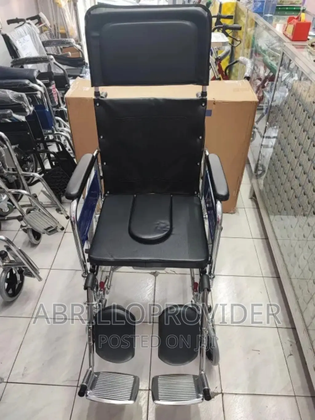 Reclining Commode Wheelchair - Heavy Duty