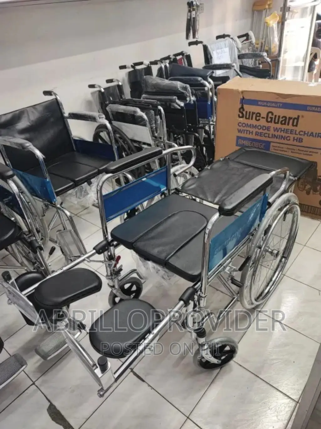 Reclining Commode Wheelchair - Heavy Duty