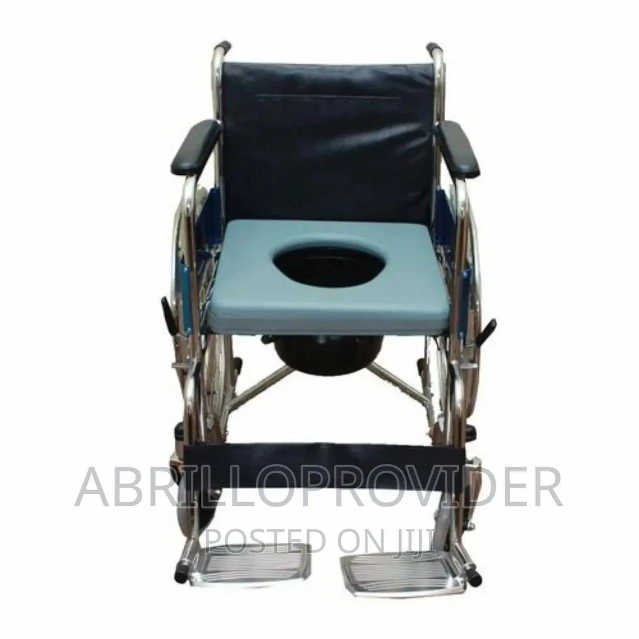 Silver and Black Commode Wheelchair Med E