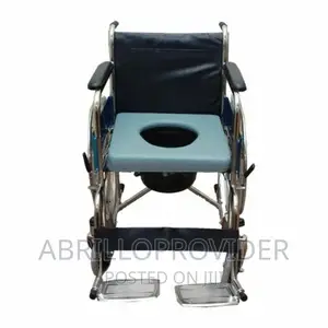 Silver and Black Commode Wheelchair Med E