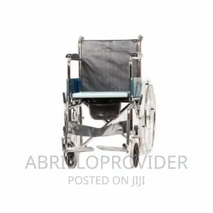 Silver and Black Commode Wheelchair Med E
