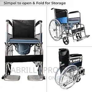 Photo - Foldablecommode Wheelchair (Fixed, PVC, Capacity 150 Kgs)