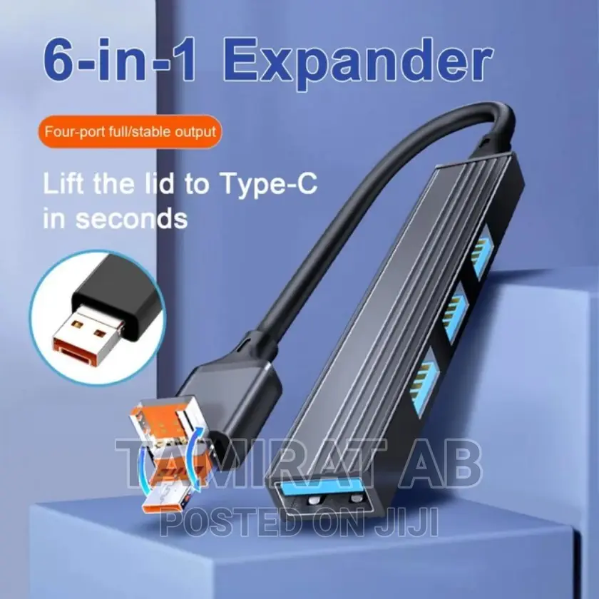 4in2 USB + Type-C to 4xusb Hub, High Speed Data Transfer