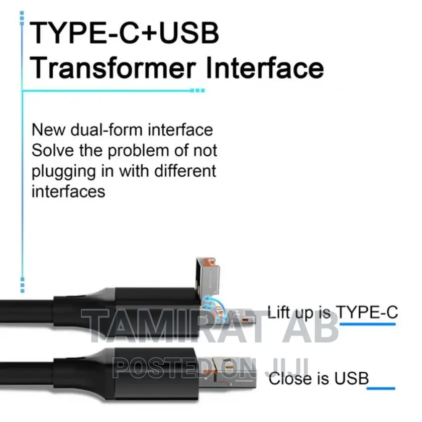4in2 USB + Type-C to 4xusb Hub, High Speed Data Transfer
