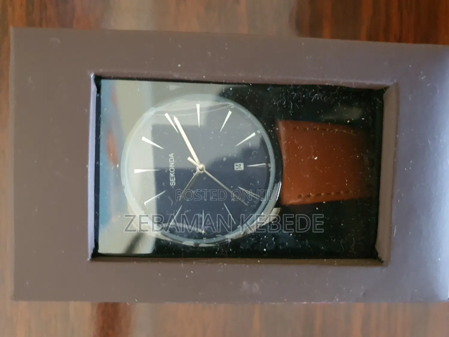 Original Sekonda Mens Watch With Blue Dial and Brown Leather