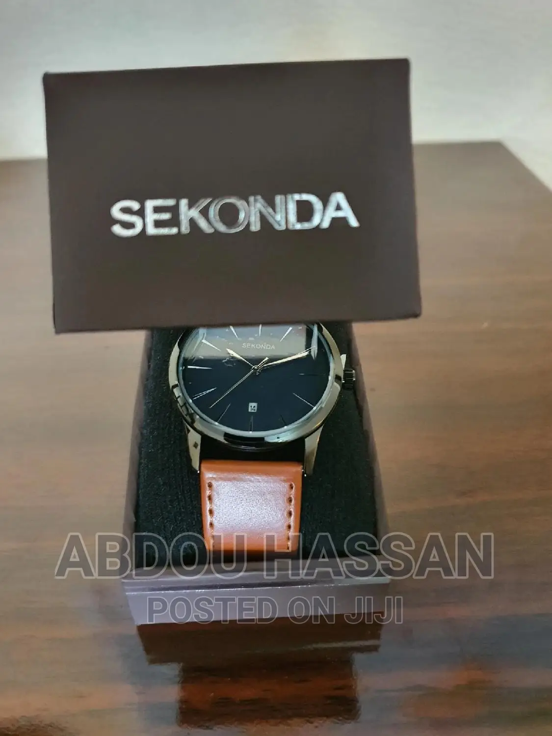 Original Sekonda Mens Watch With Blue Dial and Brown Leather