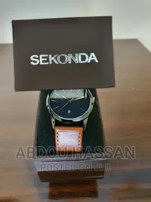 Photo - Original Sekonda Mens Watch With Blue Dial and Brown Leather