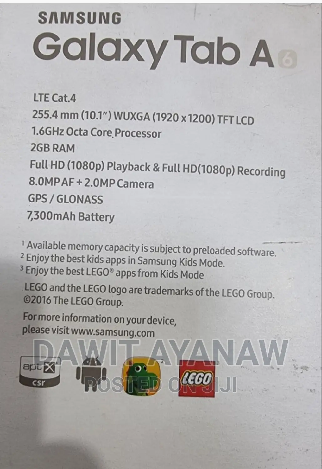 New Samsung Galaxy Tab Active 16 GB Silver