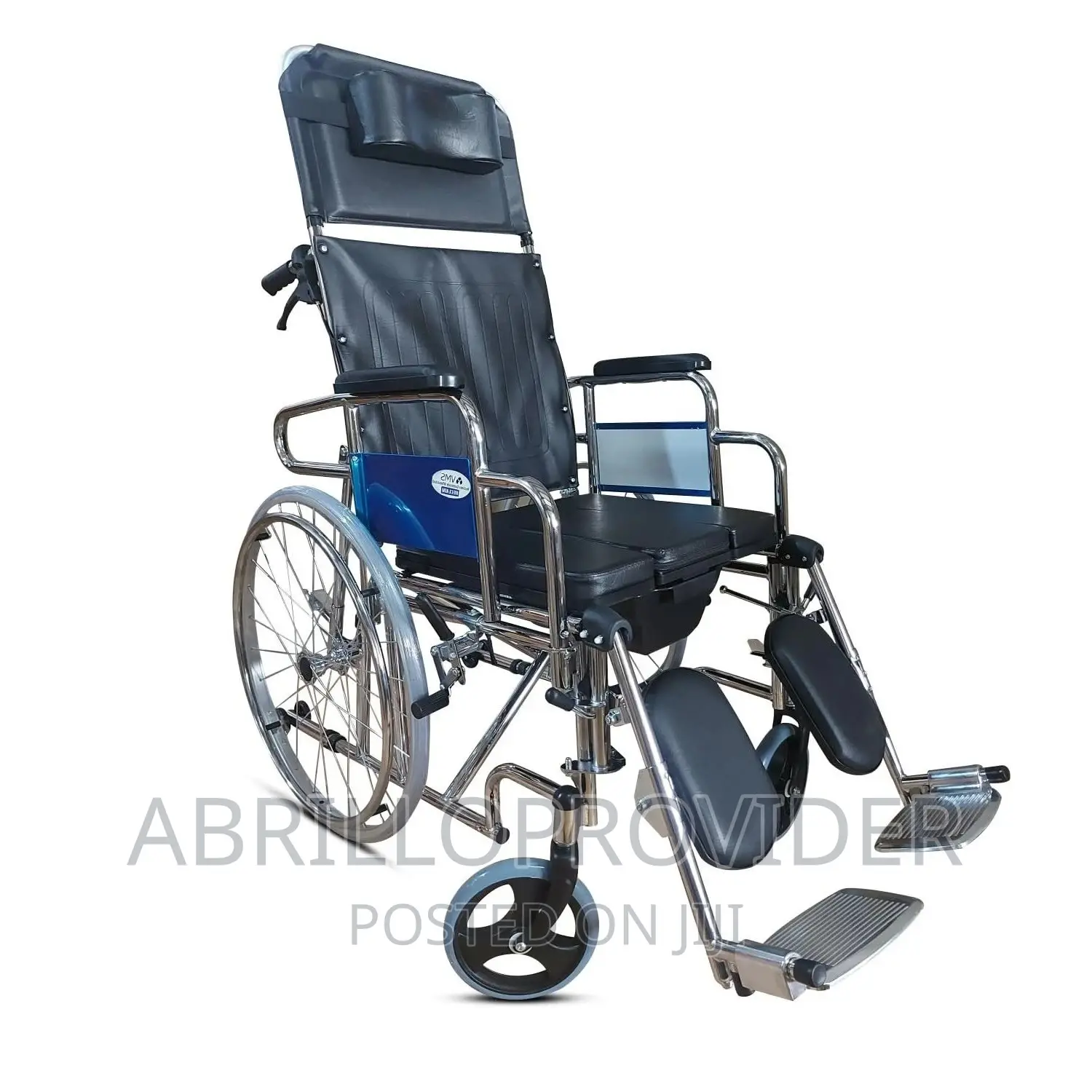 Portable Wheelchair Reclining and Commode Wheelchair