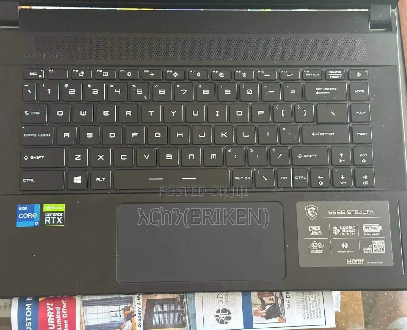 New Laptop MSI GS66 Stealth 10UH 16GB Intel Core I7 SSD 1T