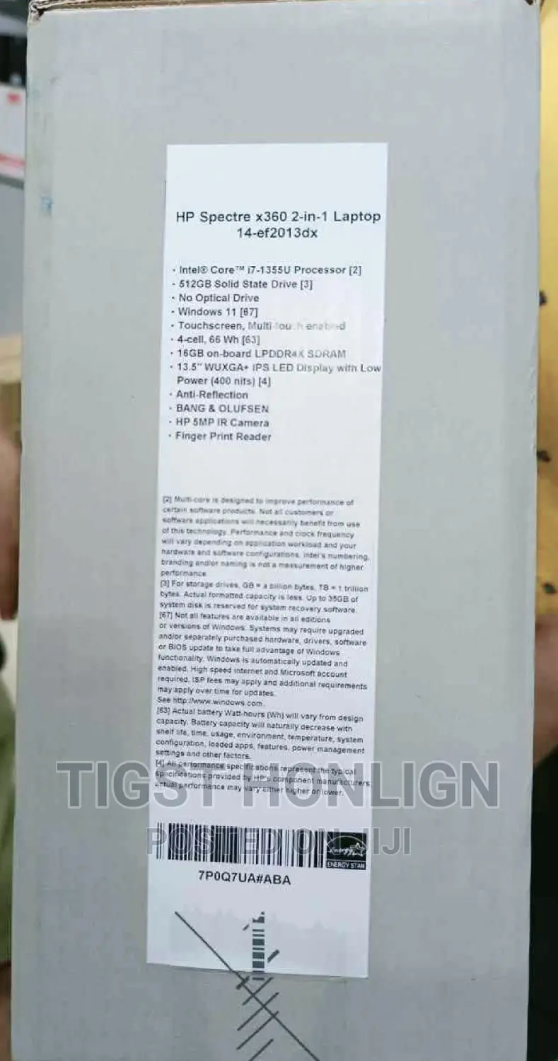 New Laptop HP Spectre 16GB Intel Core I7 SSD 512GB