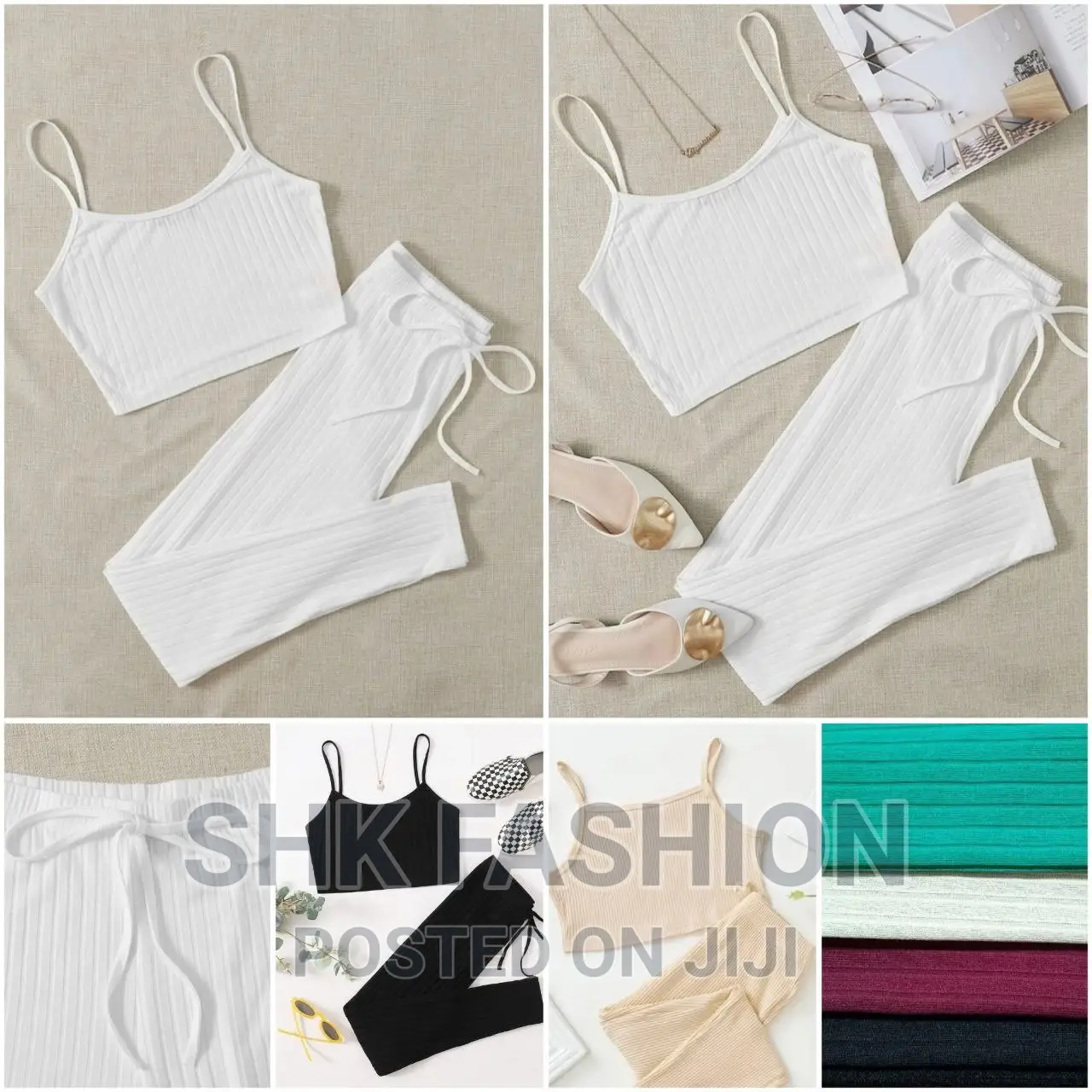 Cami Top Knot Waist Pants Set