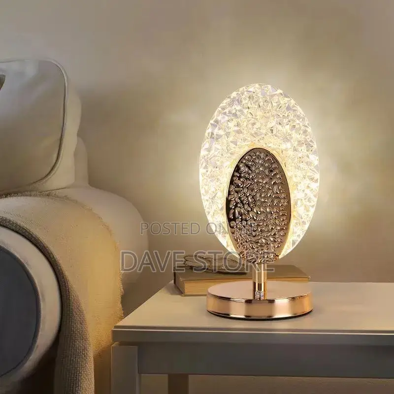 Crystal Lamp በቻርጅ የሚሰራ የዴስክ ላይ መብራት