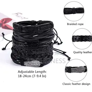 Jewdreamer Braided Leather Bracelets for Men Women