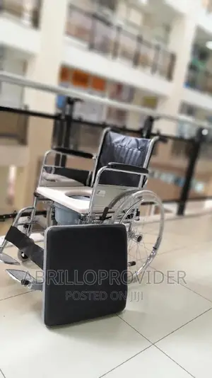 Photo - Chrome Foldable Commode Wheelchair, Type of Wheelchairs: