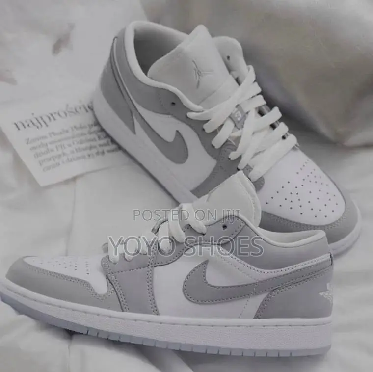 New Fashion Air Jordan 1 Low White/Aluminum Wolf Gray