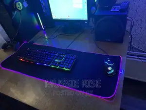 Photo - RGB Luminous Pure Black Large Mousepad