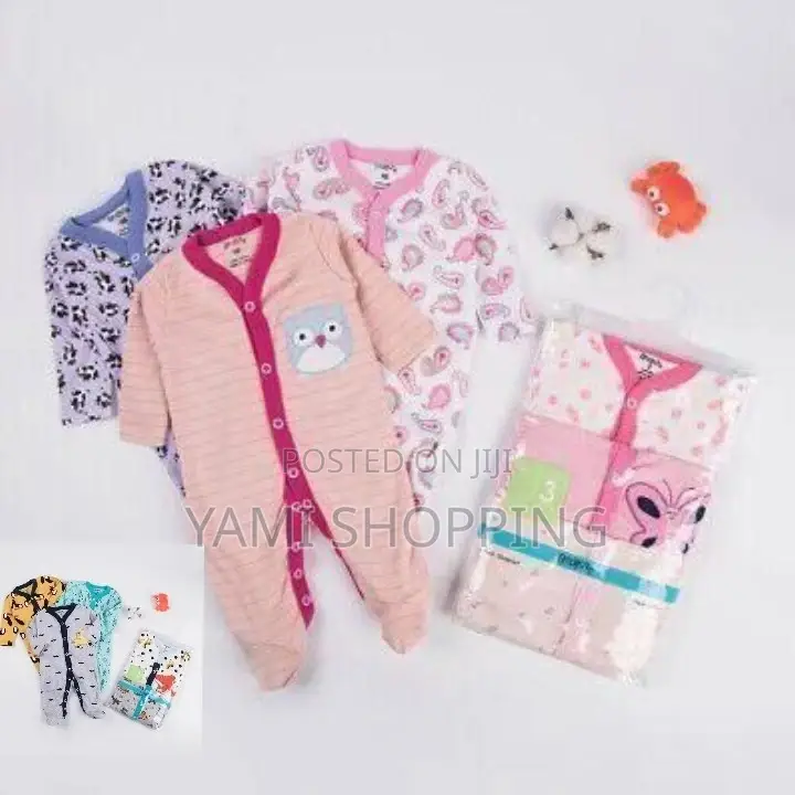 3-Piece Newborn Baby Foot(የዱባይ) Wrapped Jumpsuit