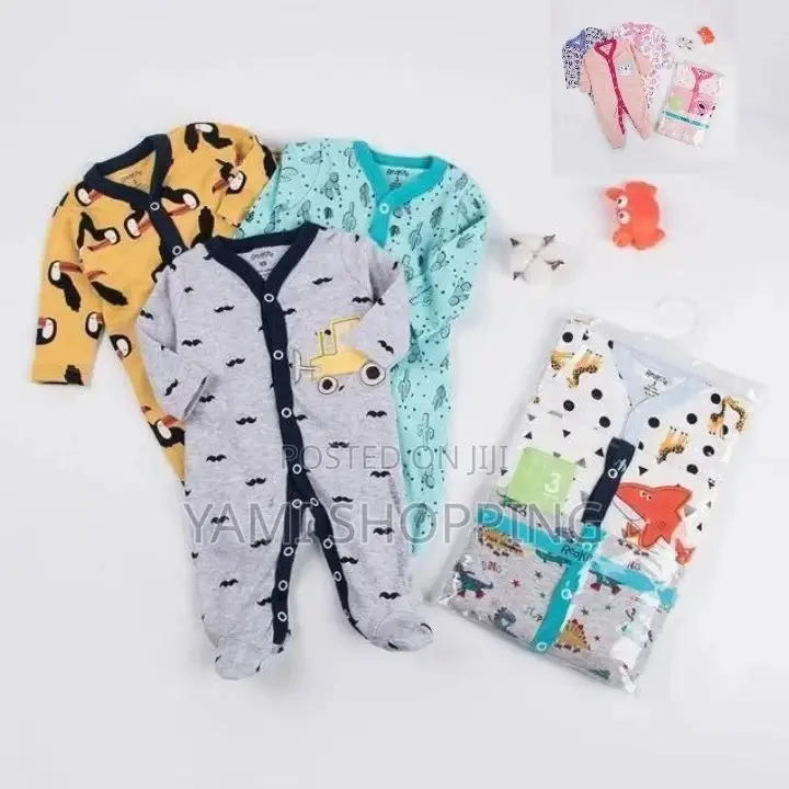 3-Piece Newborn Baby Foot(የዱባይ) Wrapped Jumpsuit