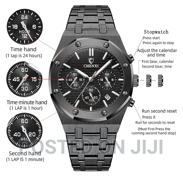 CHENXI Luxury Quartz Watch for Men Royal Stainless Steel