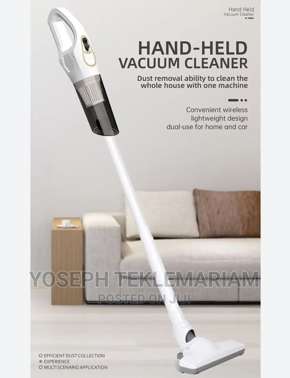 2in1 Portable Wireless Home and Car Vacuum Cleaner
