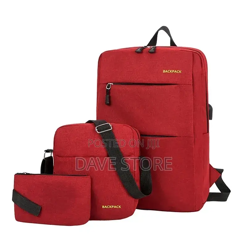 3pcs Backpack የራሱ USB መሰኪያ ያለው
ለአያያዝ ምቹ የሆነ እጅግ ዘመናዊ ቦርሳ