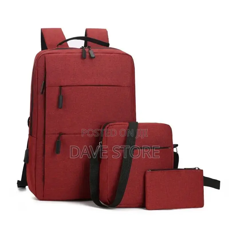 3pcs Backpack የራሱ USB መሰኪያ ያለው
ለአያያዝ ምቹ የሆነ እጅግ ዘመናዊ ቦርሳ