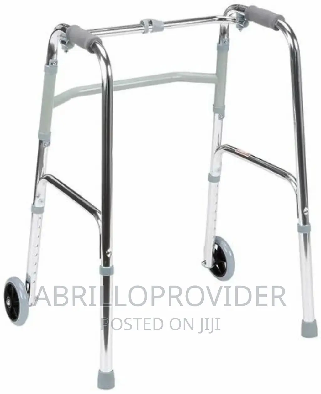 Silver Blue 2 Wheel Adjustable Walker, Age Group: Adult