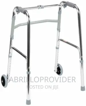 Silver Blue 2 Wheel Adjustable Walker, Age Group: Adult