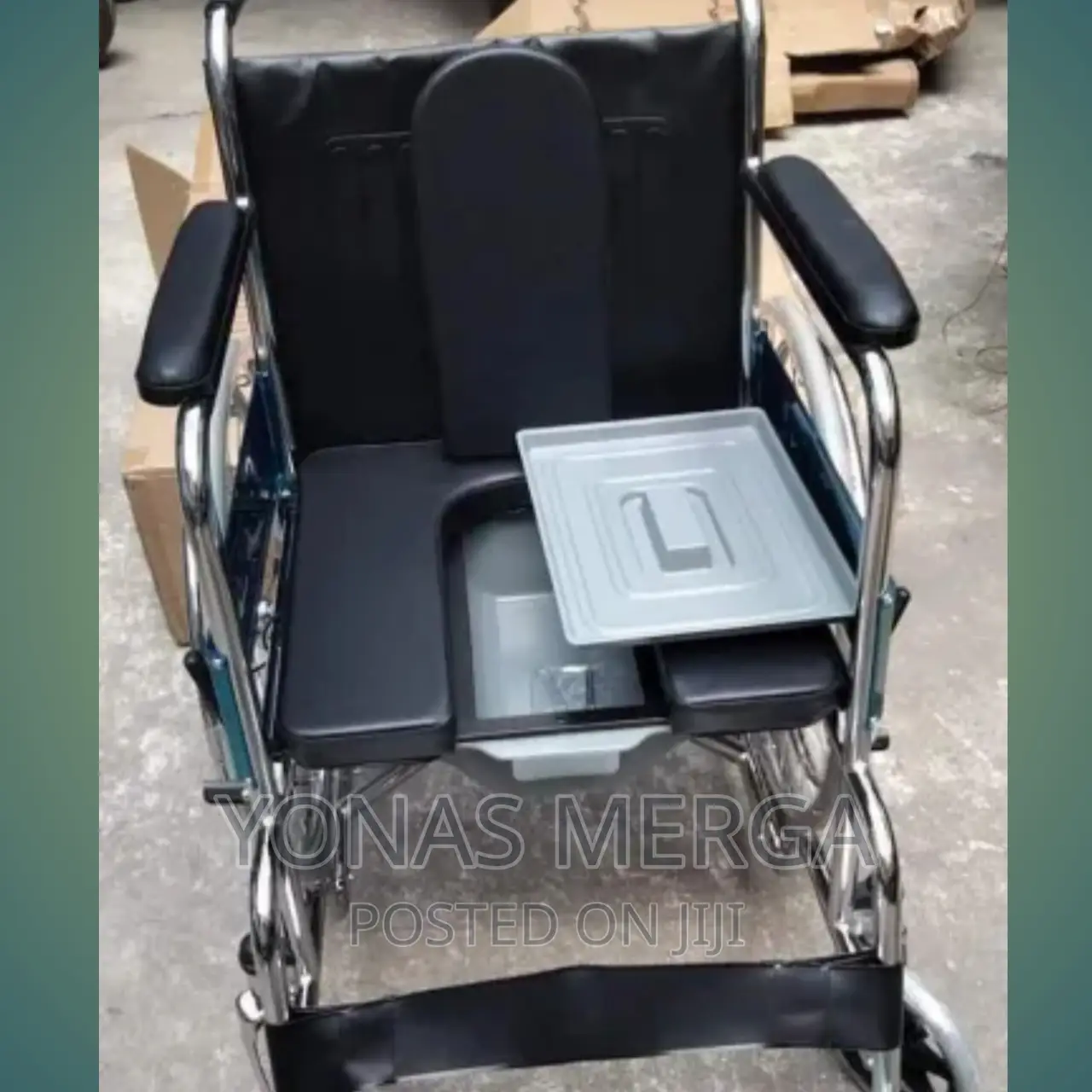 Commode/150kg Folding Manual Wheelchair,2 Spoke,24inch