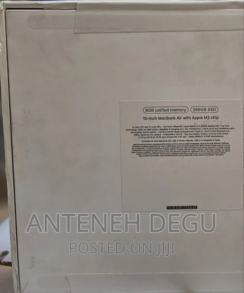 New Laptop Apple MacBook Air 2022 M2 8GB Apple M2 SSD 256GB