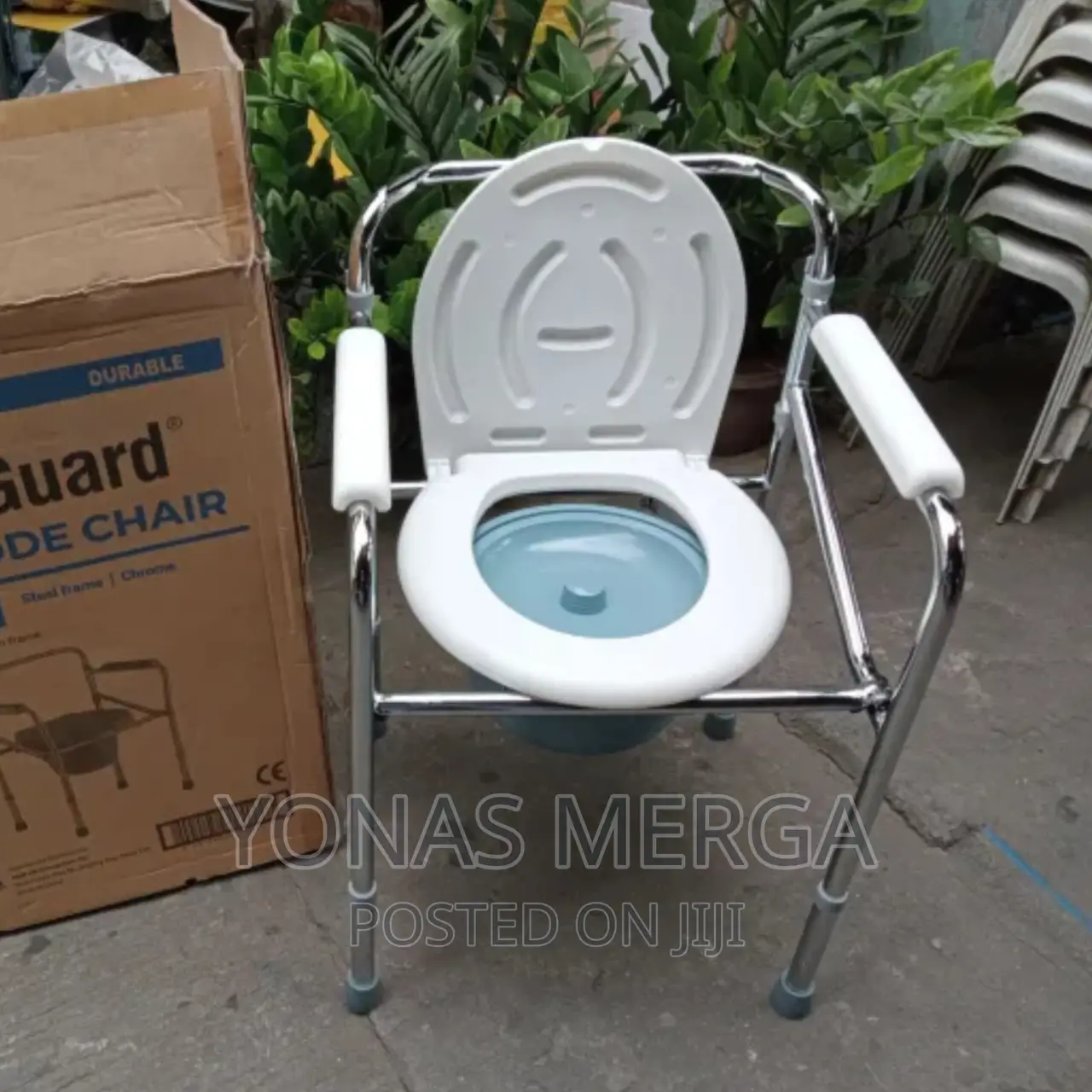 Commode Chair - Foldable + Adjustable Height + Stationery