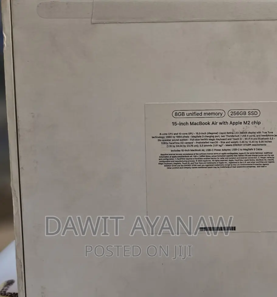 New Laptop Apple MacBook Air 2022 M2 8GB Apple M2 SSD 256GB