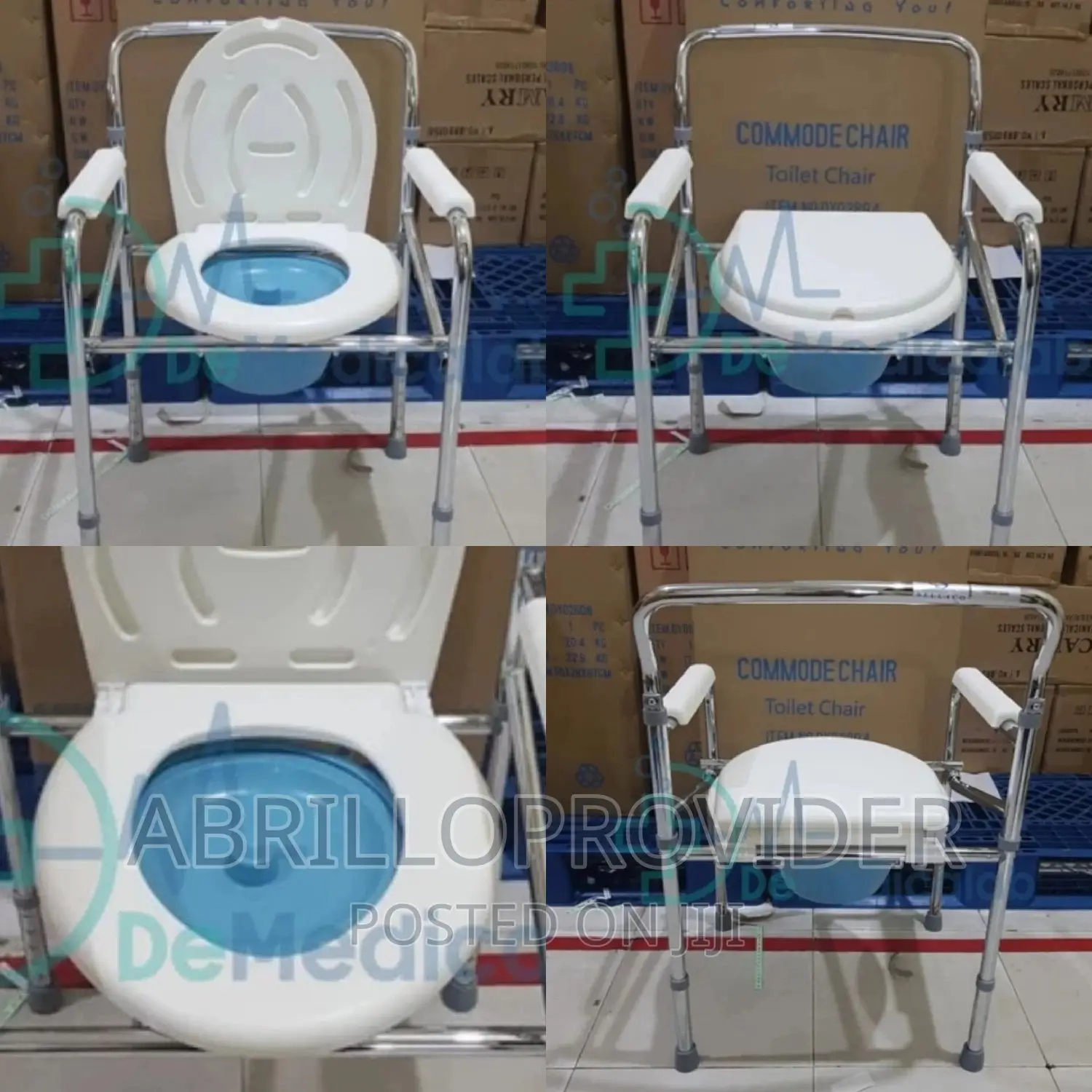 Bedside Toilet, Raised Toilet 3-in-1 Steel Commode Chair