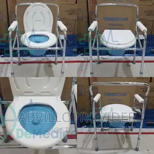 Bedside Toilet, Raised Toilet 3-in-1 Steel Commode Chair