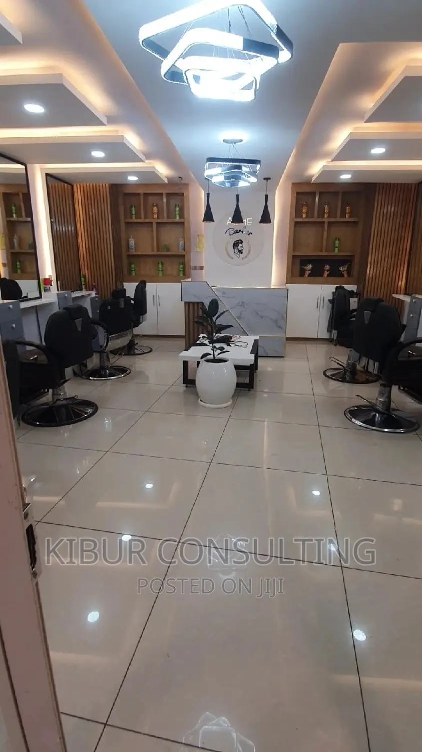 Men Barbershop Interior Design Finishing