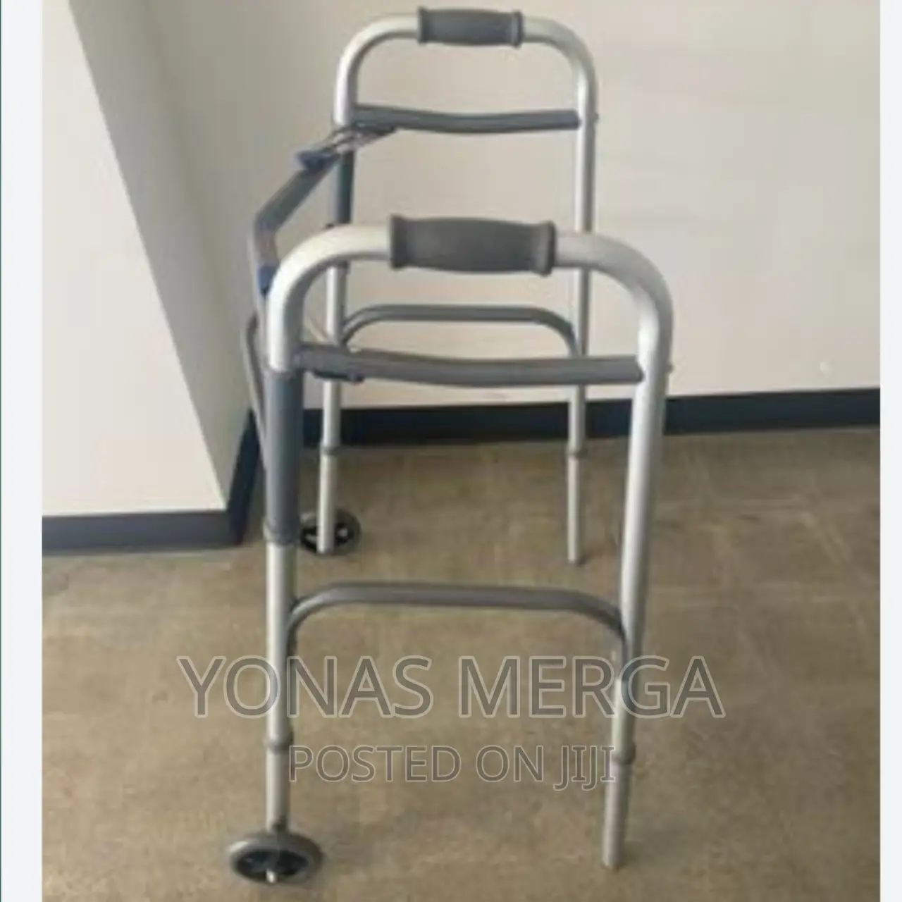 10210-4asm Deluxe Adult Fold Walker,2 Button With 5"Wheels