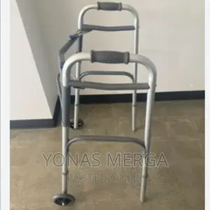 10210-4asm Deluxe Adult Fold Walker,2 Button With 5"Wheels