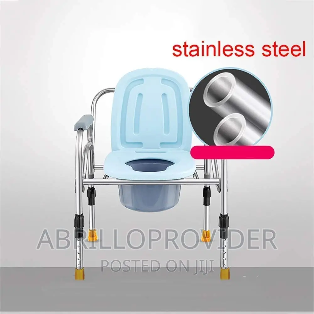 Folding Commode Chair, Height Adjustable Adult Toilet Seat