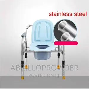 Folding Commode Chair, Height Adjustable Adult Toilet Seat