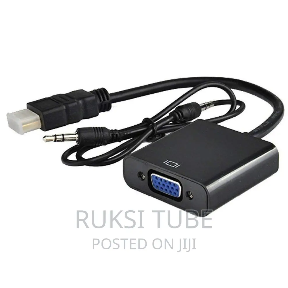 HDMI to VGA Converter With Audio- Black HDMI to VGA Converte
