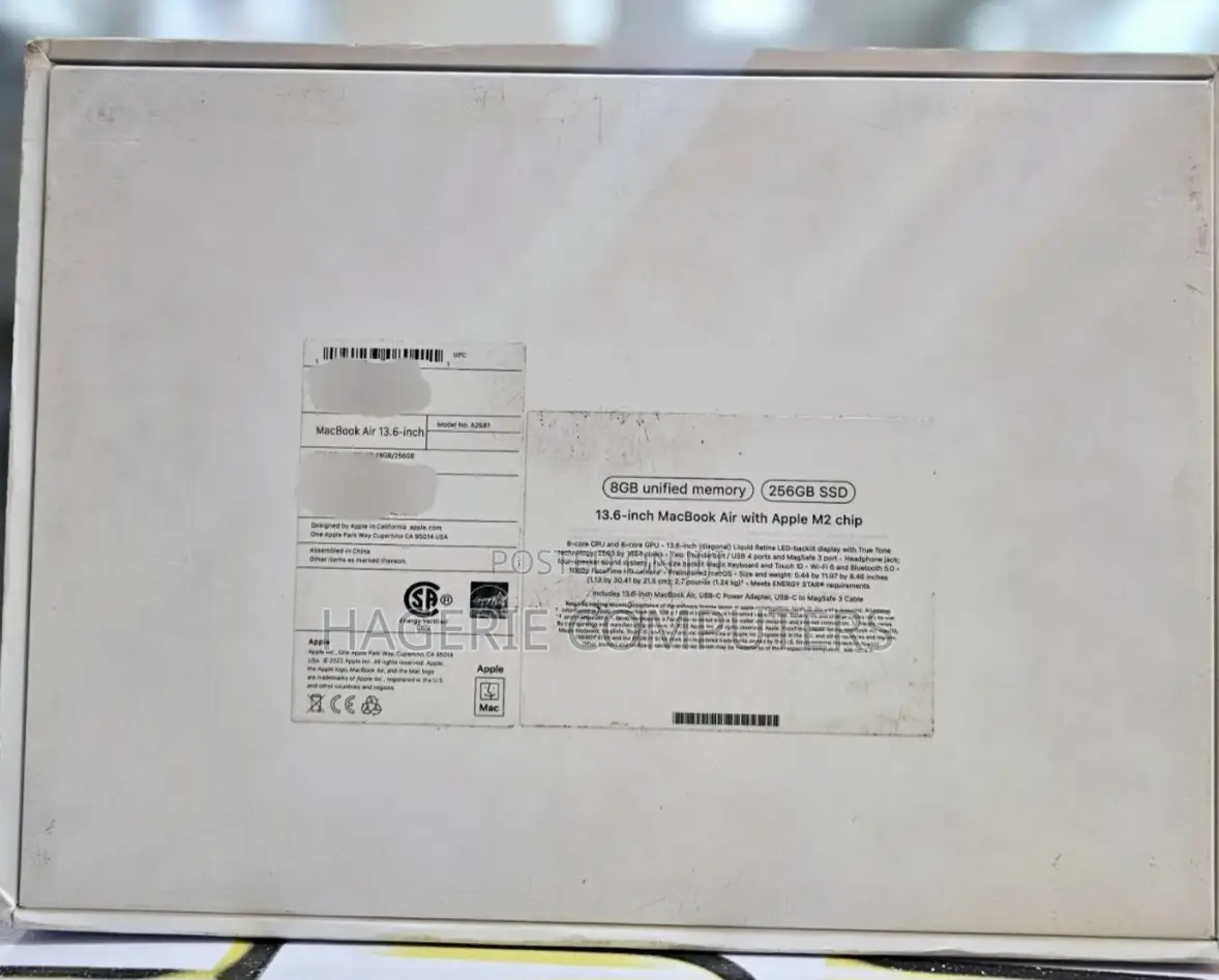 New Laptop Apple MacBook Air 2022 M2 8GB Apple M2 SSD 256GB