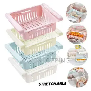 Expandable Plastic Space Saver Fridge Storage Rack Box