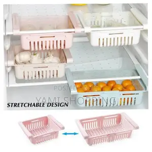 Photo - Expandable Plastic Space Saver Fridge Storage Rack Box