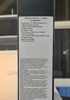 New Laptop HP Envy X360 16GB Intel Core I7 SSD 1T