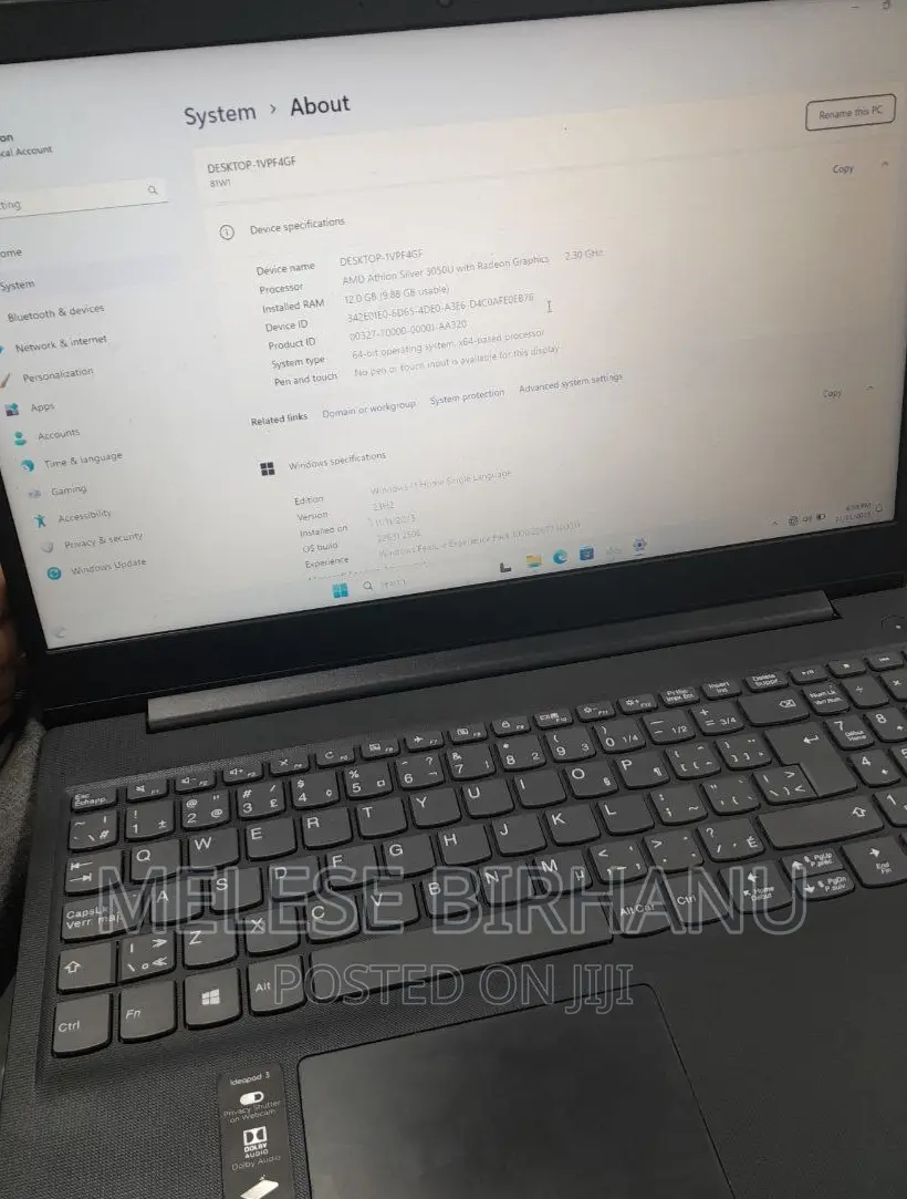 New Laptop Lenovo 12GB AMD Ryzen 3 SSD 256GB