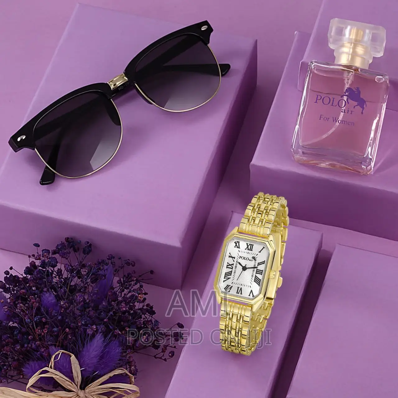 Polo Air Women's Watch, Perfume Glass Gift Set 3 in One!
