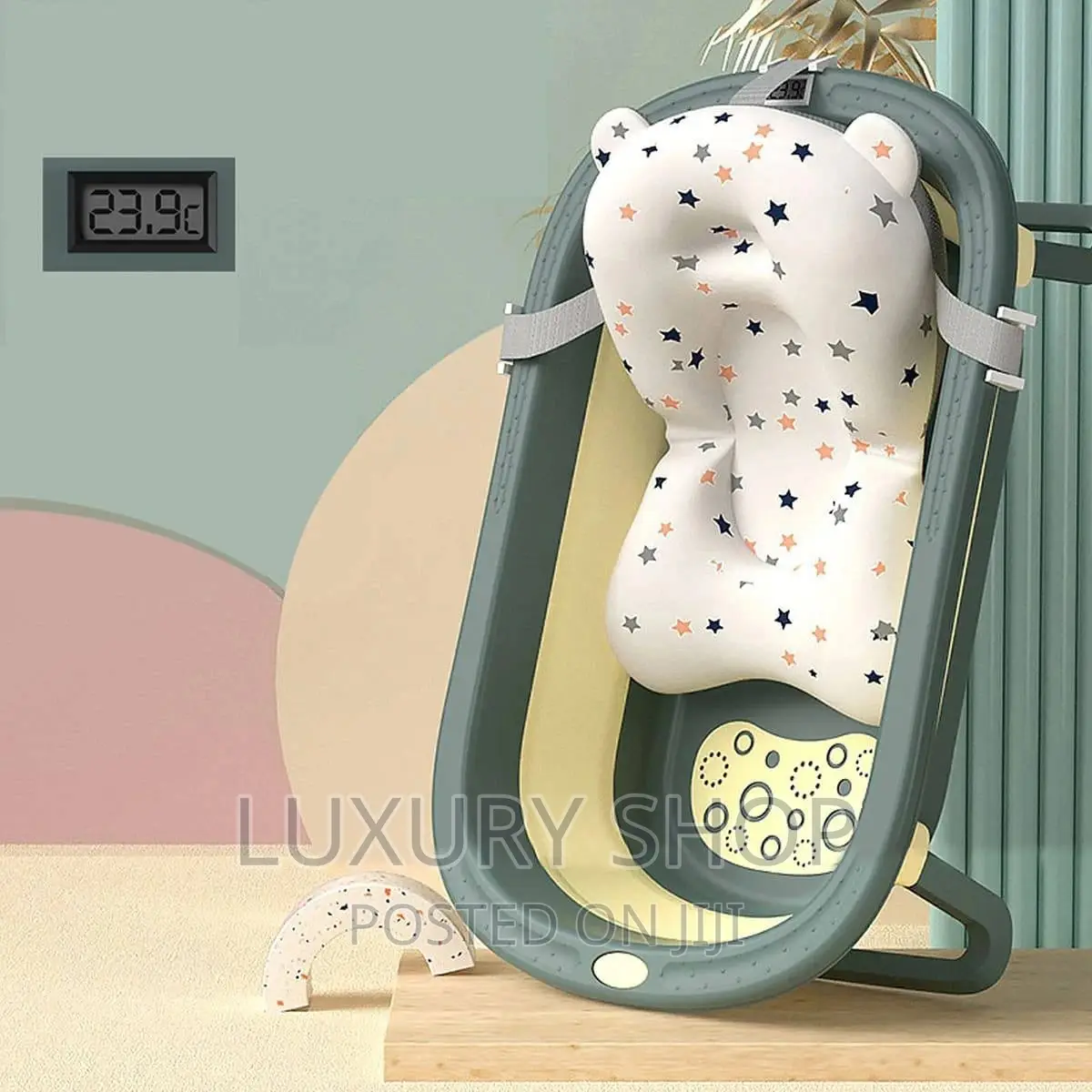 1baby Bath Tub, Foldable Bathtub With Support Cushion