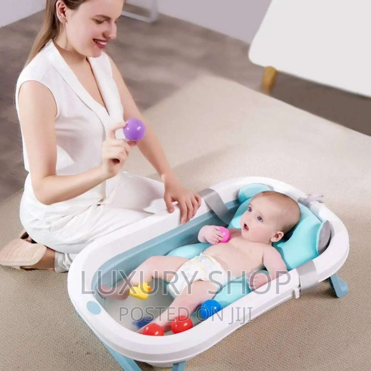 1baby Bath Tub, Foldable Bathtub With Support Cushion